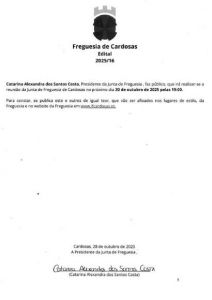 Edital - Reunião ordinária 