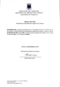 Adiamento da Assembleia de Freguesia 