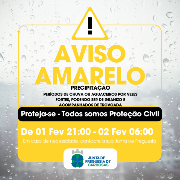 Aviso Amarelo - Precipita&ccedil;&atilde;o 