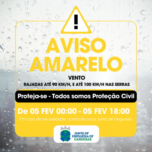 Aviso Amarelo - Vento 