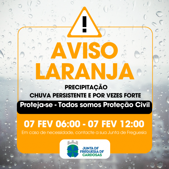 Aviso Laranja - Precipita&ccedil;&atilde;o 