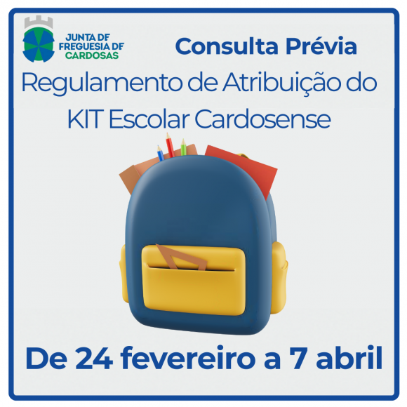 Consulta Pr&eacute;via -  Regulamento da Atribui&ccedil;&atilde;o de  KIT Escolar Cardosense 