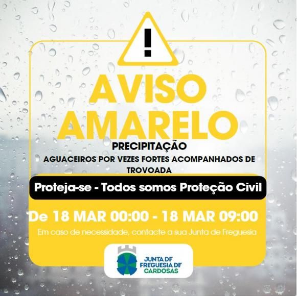 Aviso Amarelo - Precipita&ccedil;&atilde;o 