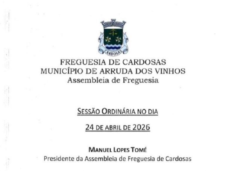 Convocat&oacute;ria da Assembleia de Freguesia - 24/04/2026 