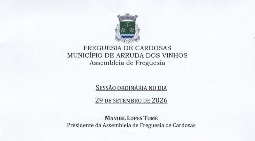 Ordem de trabalhos AF 29.09.2026