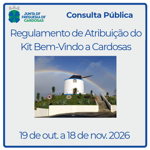 Consulta P&uacute;blica -  Regulamento de Atribui&ccedil;&atilde;o do Kit Bem-Vindo a Cardosas 