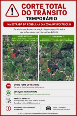 CORTE TOTAL DE TR&Acirc;NSITO - ESTRADA DA RONDULHA 