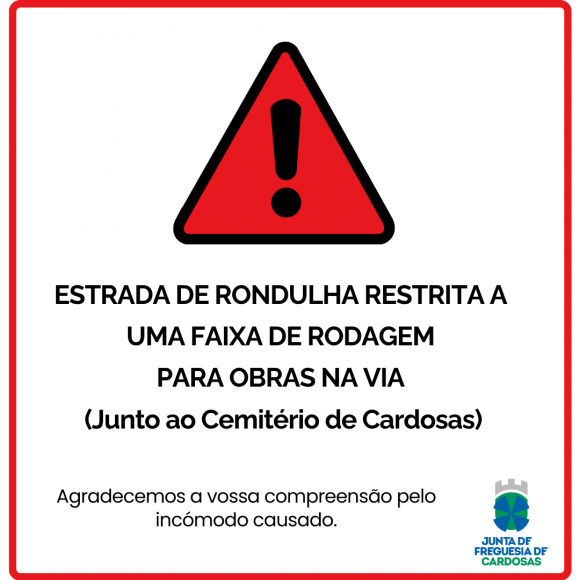 Estrada da Rondulha - Apenas uma faixa TRANSIT&Aacute;VEL para obras no local