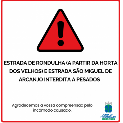 Estrada de Rondulha e Estrada de S&atilde;o Miguel de Arcanjo Interdita 