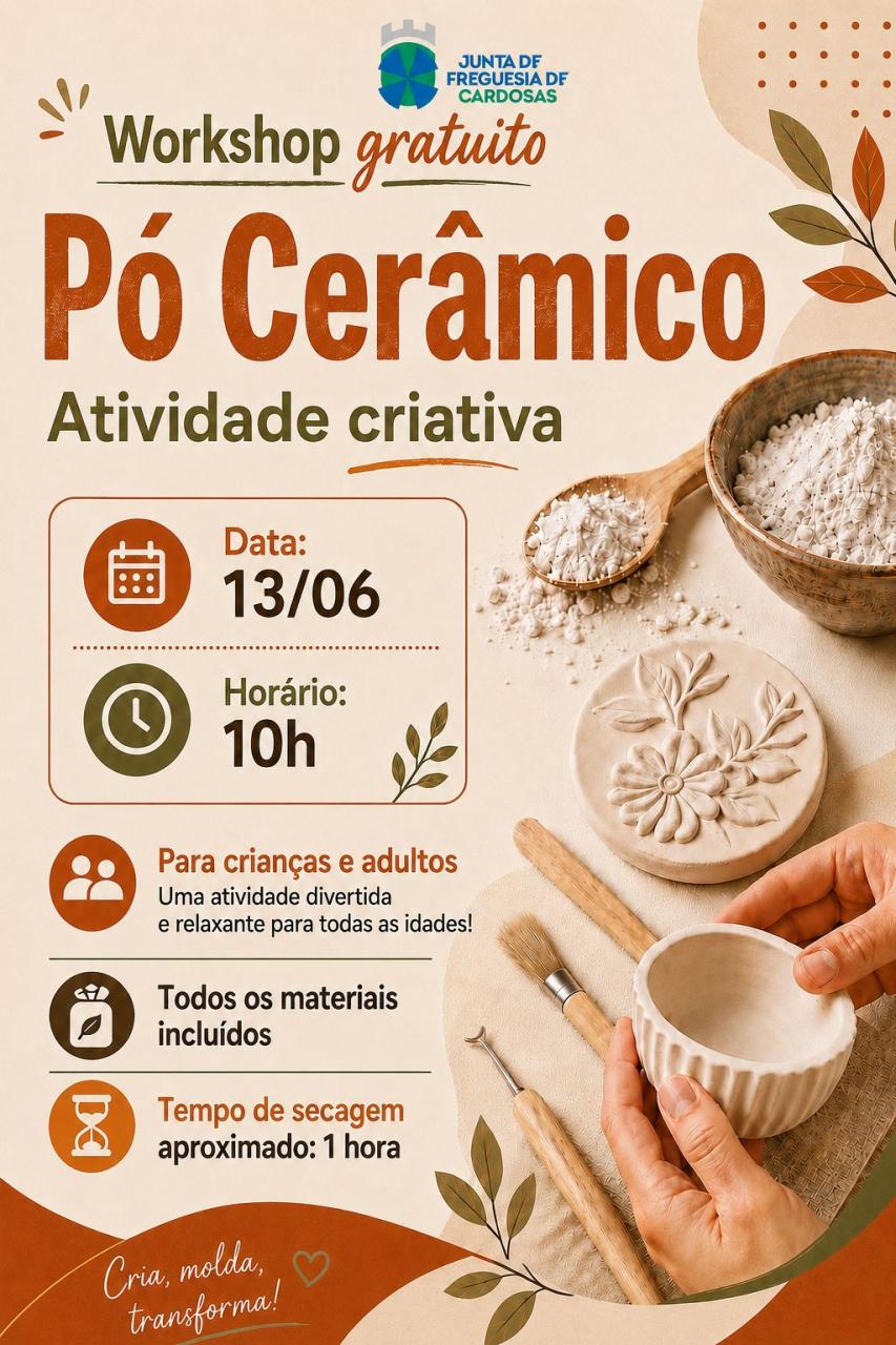 Workshop Gratuito - P&oacute; Cer&acirc;mico 