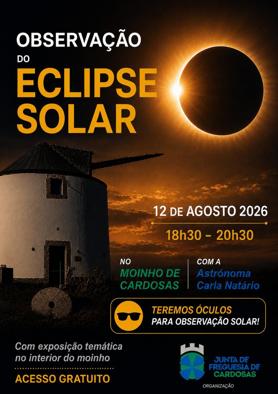 Eclipse Parcial do Sol no Observat&oacute;rio do Moinho de Cardosas